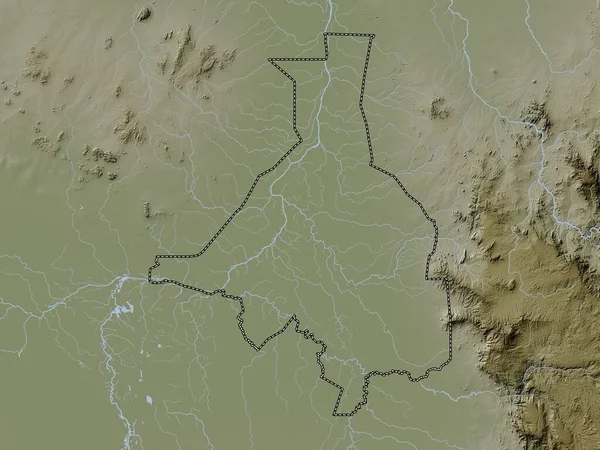 Yukarı Nil Güney Sudan Eyaleti Yükseklik Haritası Göller Nehirlerle Wiki — Stok fotoğraf