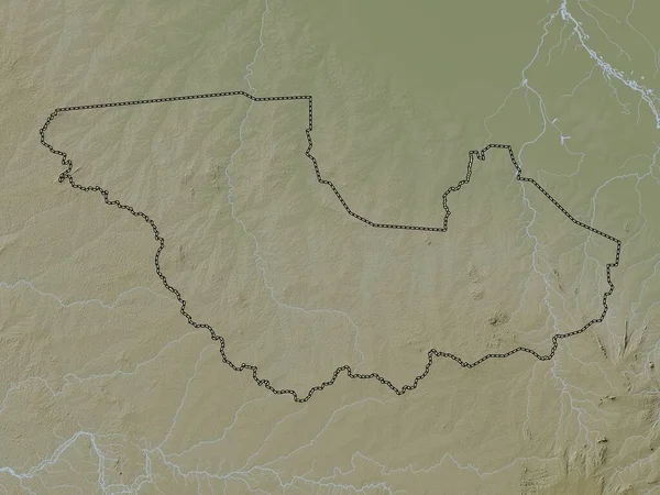 Western Equatoria Staat Van Zuid Soedan Hoogtekaart Gekleurd Wiki Stijl — Stockfoto