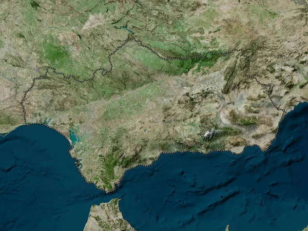 Andalusien Autonome Gemeinschaft Von Spanien Hochauflösende Satellitenkarte — Stockfoto