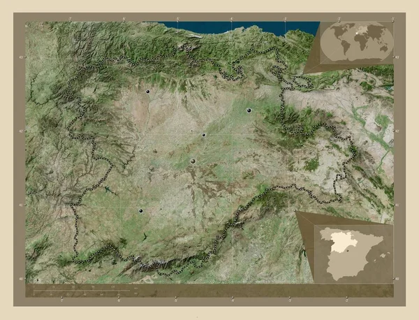Castilla Leon Автономне Співтовариство Іспанії Супутникова Карта Високої Роздільної Здатності — стокове фото
