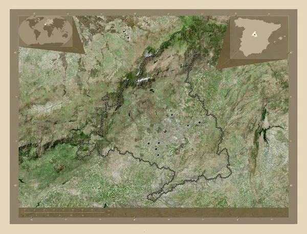 Comunidad Madrid Autonomous Community Spain High Resolution Satellite Map Locations —  Fotos de Stock