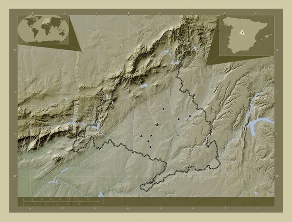Comunidad Madrid Autonomous Community Spain Elevation Map Colored Wiki Style — Stock Photo, Image