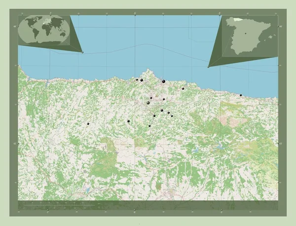 Principado Asturias Autonomous Community Spain Open Street Map Locations Major — Stock Photo, Image