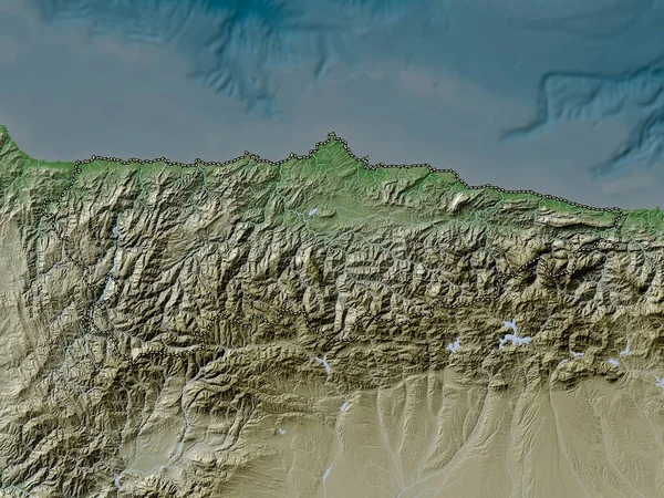 Principado Asturias Autonomous Community Spain Elevation Map Colored Wiki Style — Stock Photo, Image