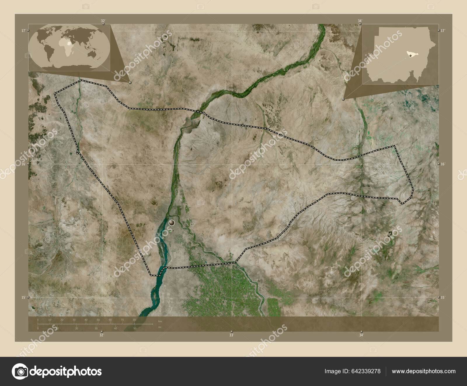 Хартум Штат Судан Спутниковая Карта Высокого Разрешения.