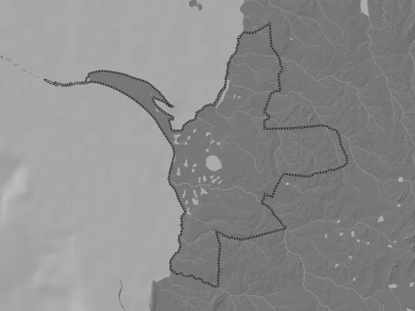 Mannar Distrito Sri Lanka Mapa Elevación Bilevel Con Lagos Ríos —  Fotos de Stock