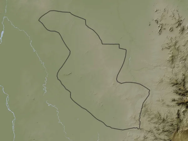 Qadarif State Sudan Elevation Map Colored Wiki Style Lakes Rivers — Stock Fotó