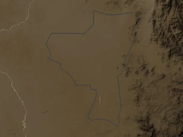 Kassala State Sudan Elevation Map Colored Sepia Tones Lakes Rivers — Stockfoto