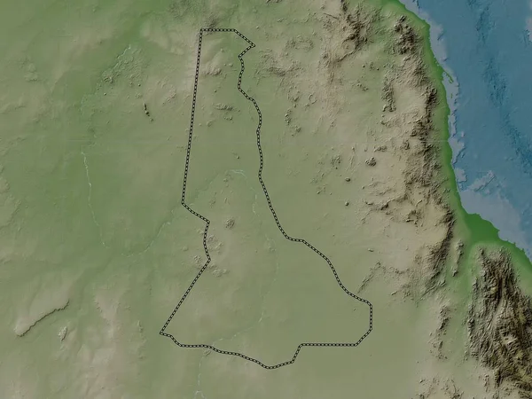 Floden Nilen Delstaten Sudan Höjd Karta Färgad Wiki Stil Med — Stockfoto