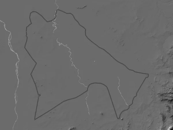 Sennar State Sudan Bilevel Elevation Map Lakes Rivers — Stock Fotó