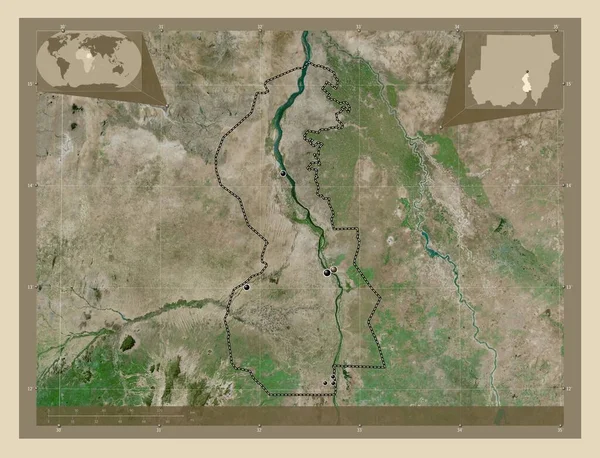 Beyaz Nil Sudan Eyaleti Yüksek Çözünürlüklü Uydu Bölgenin Büyük Şehirlerinin — Stok fotoğraf
