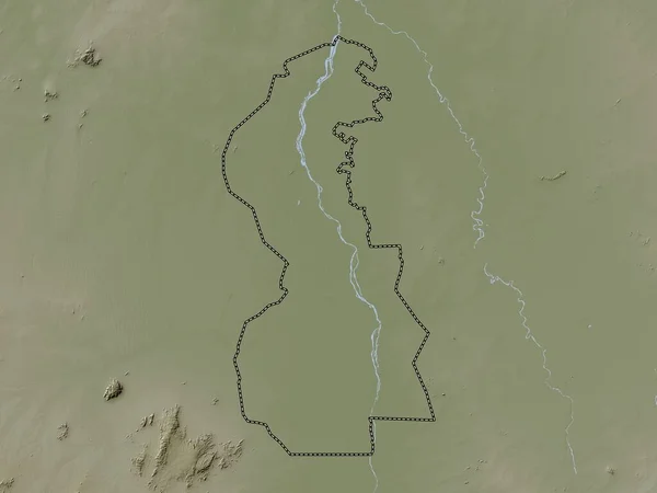 White Nile State Sudan Elevation Map Colored Wiki Style Lakes — Stock Photo, Image