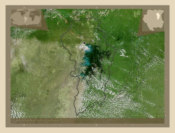 Brokopondo District Suriname High Resolution Satellite Map Locations Major Cities — Stock Photo, Image