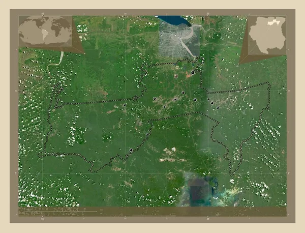 Para District Suriname High Resolution Satellite Map Locations Major Cities — Stock fotografie
