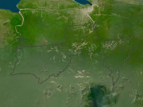スリナム地区のパラ 低解像度衛星地図 — ストック写真