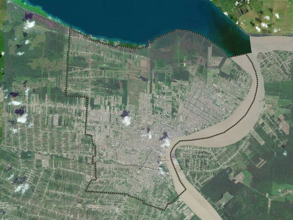 Paramaribo District Suriname High Resolution Satellite Map — Stock Photo, Image