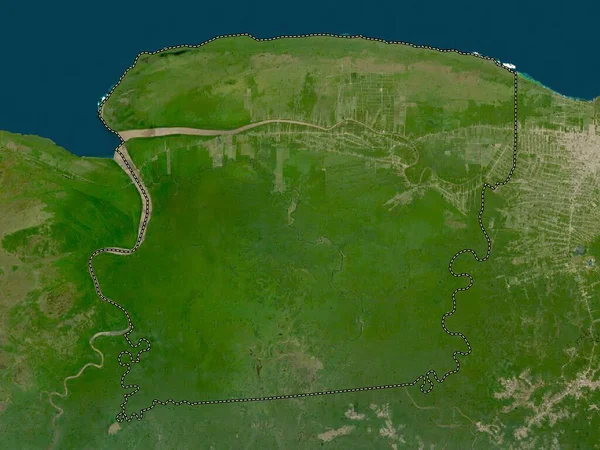 Saramacca Distretto Del Suriname Mappa Satellitare Bassa Risoluzione — Foto Stock