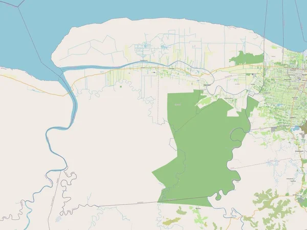 Saramacca Distrito Suriname Abrir Mapa Ruas — Fotografia de Stock