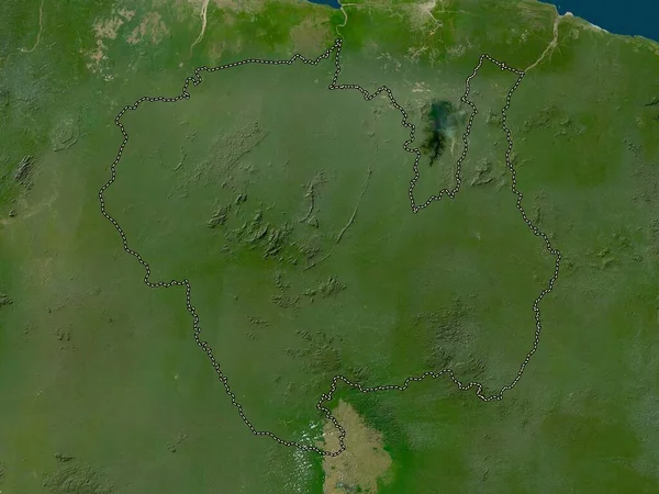 スリナム スリナムの地区 低解像度衛星地図 — ストック写真