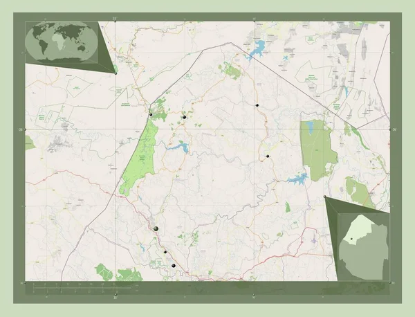 Hhohho District Eswatini Open Street Map Locations Major Cities Region — ストック写真