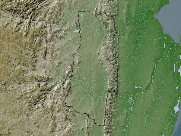 Lubombo District Eswatini Elevation Map Colored Wiki Style Lakes Rivers —  Fotos de Stock