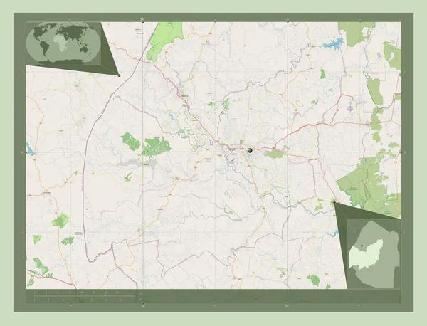 Manzini Distrito Eswatini Open Street Map Mapas Ubicación Auxiliares Esquina — Foto de Stock