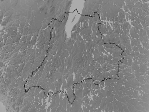 Jonkoping County Sweden Grayscale Elevation Map Lakes Rivers — ストック写真
