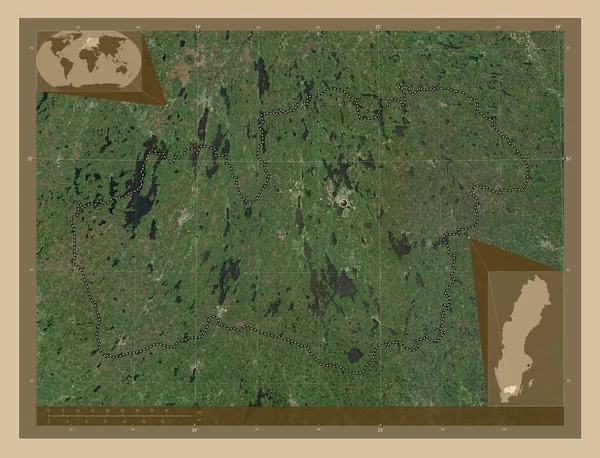Кроноберг Графство Швеция Карта Спутника Низкого Разрешения Вспомогательные Карты Расположения — стоковое фото