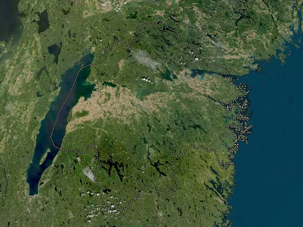 スウェーデンの郡オステロトランド 低解像度衛星地図 — ストック写真