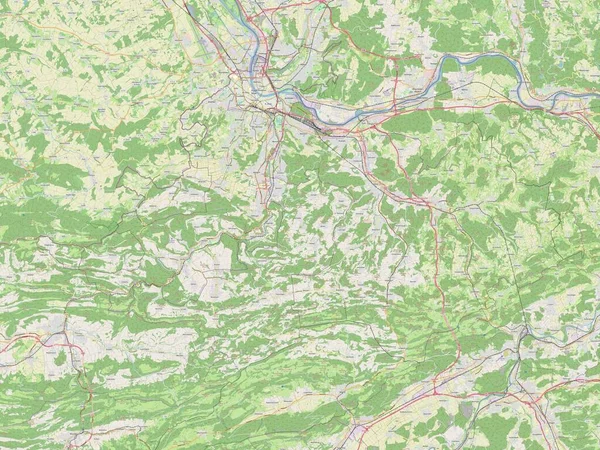 Basel Landschaft Kanton Zwitserland Open Kaart Van Straat — Stockfoto