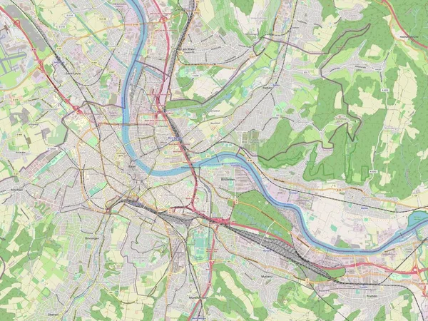 Basel Stadt Canton Switzerland Open Street Map — Stock Photo, Image