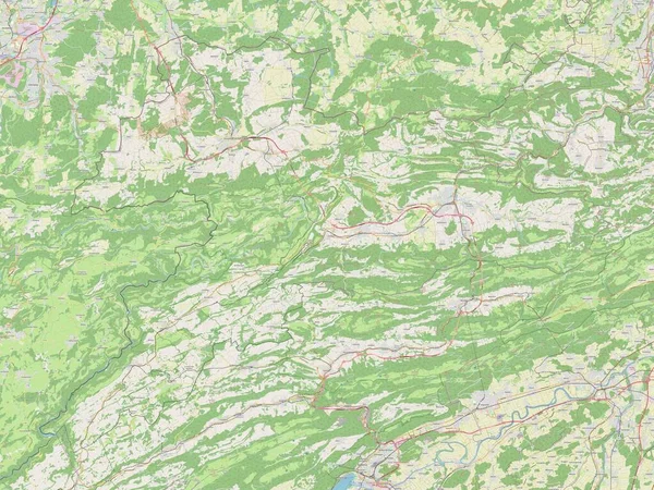 Jura Cantão Suíça Abrir Mapa Ruas — Fotografia de Stock