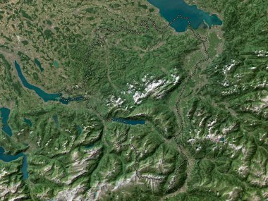 Sankt Gallen, canton of Switzerland. Low resolution satellite map