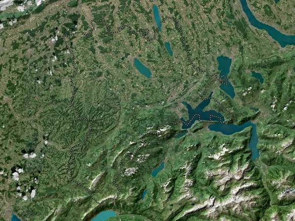 ルツェルン スイスの州 低解像度衛星地図 — ストック写真