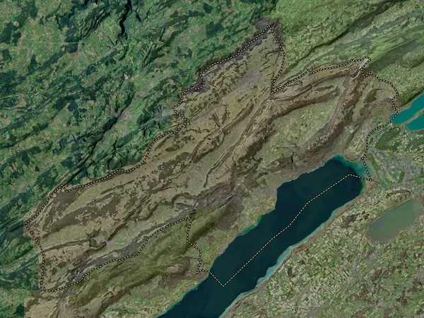 Neuchatel Canton Switzerland High Resolution Satellite Map — Stock Photo, Image