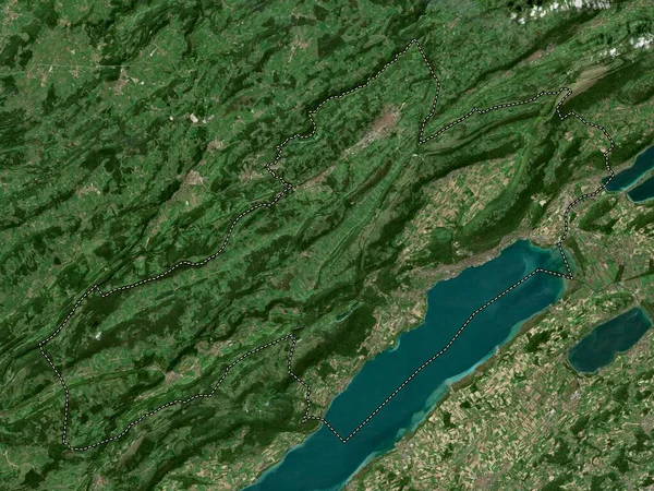 ニューシャテル スイスの州 低解像度衛星地図 — ストック写真