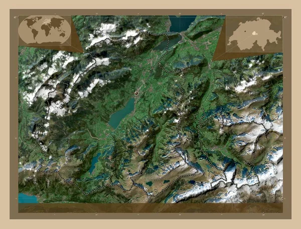 Obwalden Canton Switzerland Low Resolution Satellite Map Corner Auxiliary Location — Stock Photo, Image
