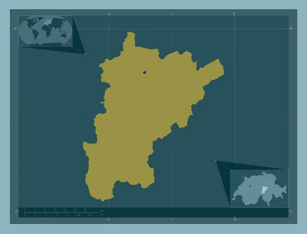 Uri Cantão Suíça Forma Cor Sólida Mapa Localização Auxiliar Canto — Fotografia de Stock
