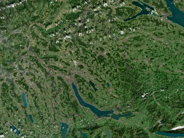 Zurich Canton Switzerland Low Resolution Satellite Map — ストック写真