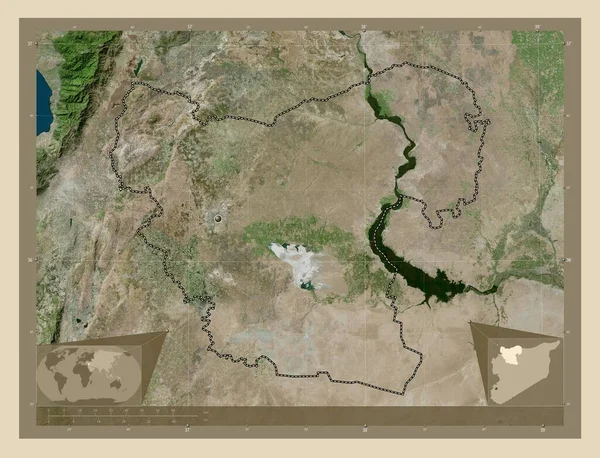 Aleppo Province Syria High Resolution Satellite Map Corner Auxiliary Location —  Fotos de Stock
