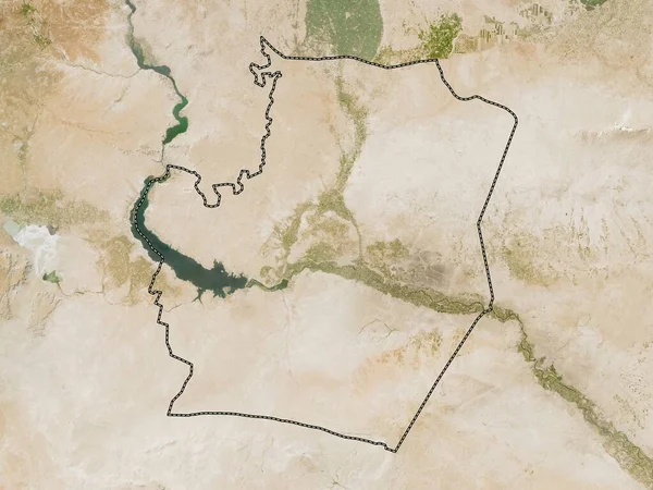 Raqqah 叙利亚省 低分辨率卫星地图 — 图库照片