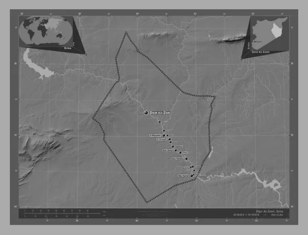 Dayr Zawr Provincia Siria Mapa Elevación Bilevel Con Lagos Ríos —  Fotos de Stock