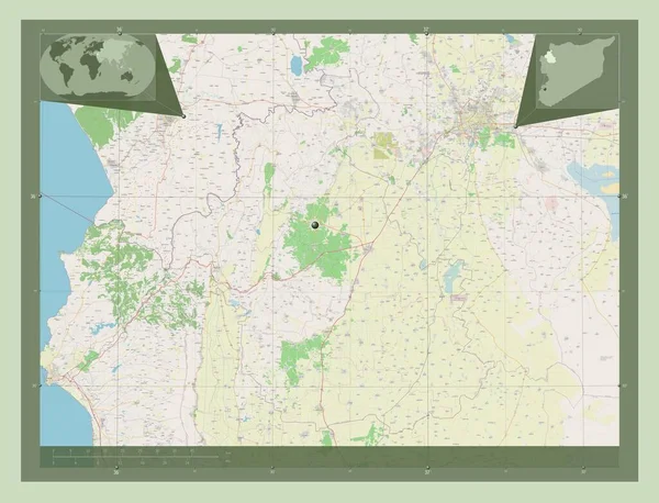 Идлиб Провинция Сирия Карта Улиц Вспомогательные Карты Расположения Углов — стоковое фото