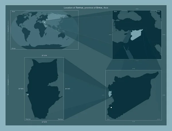 Tartus Province Syria Diagram Showing Location Region Larger Scale Maps — Stock Photo, Image