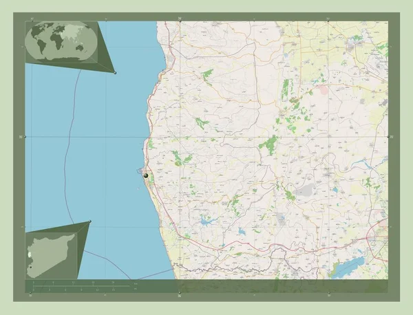 Тартус Провінція Сирія Відкрита Карта Вулиць Кутові Допоміжні Карти Місцезнаходження — стокове фото