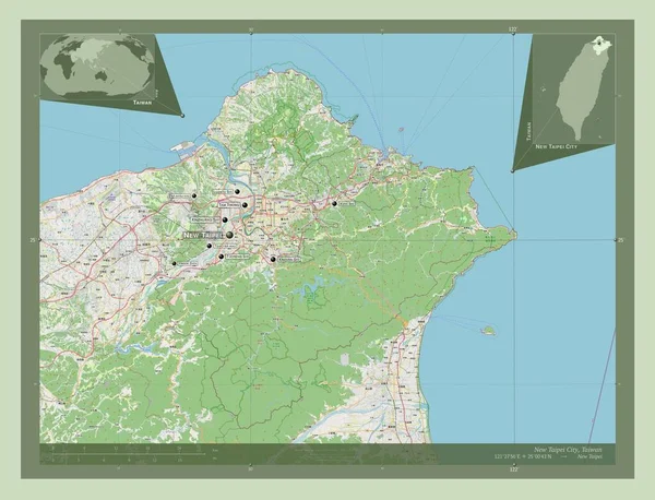 Nueva Ciudad Taipei Municipio Especial Taiwán Open Street Map Ubicaciones —  Fotos de Stock