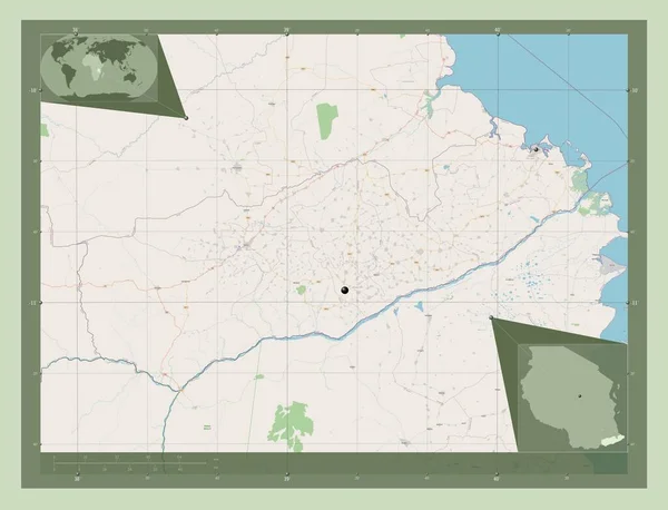 Mtwara Region Tanzania Open Street Map Locations Major Cities Region — Stock Photo, Image
