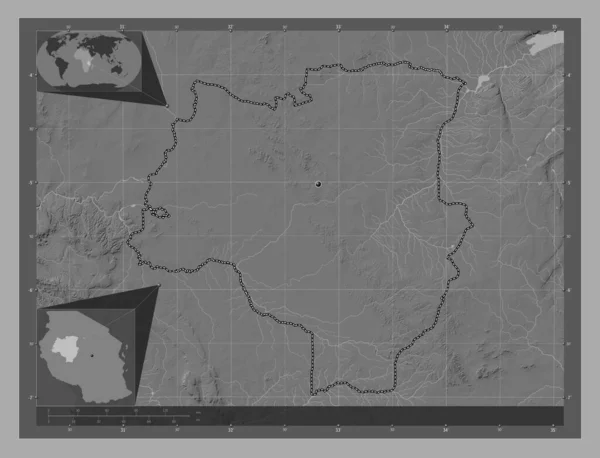 Tabora Región Tanzania Mapa Elevación Bilevel Con Lagos Ríos Mapas —  Fotos de Stock