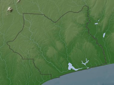 Maritime, region of Togo. Elevation map colored in wiki style with lakes and rivers