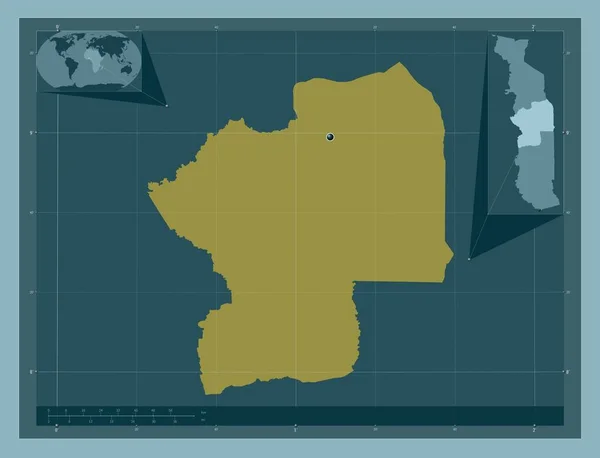 Centrale Region Togo Solid Color Shape Corner Auxiliary Location Maps — Fotografia de Stock